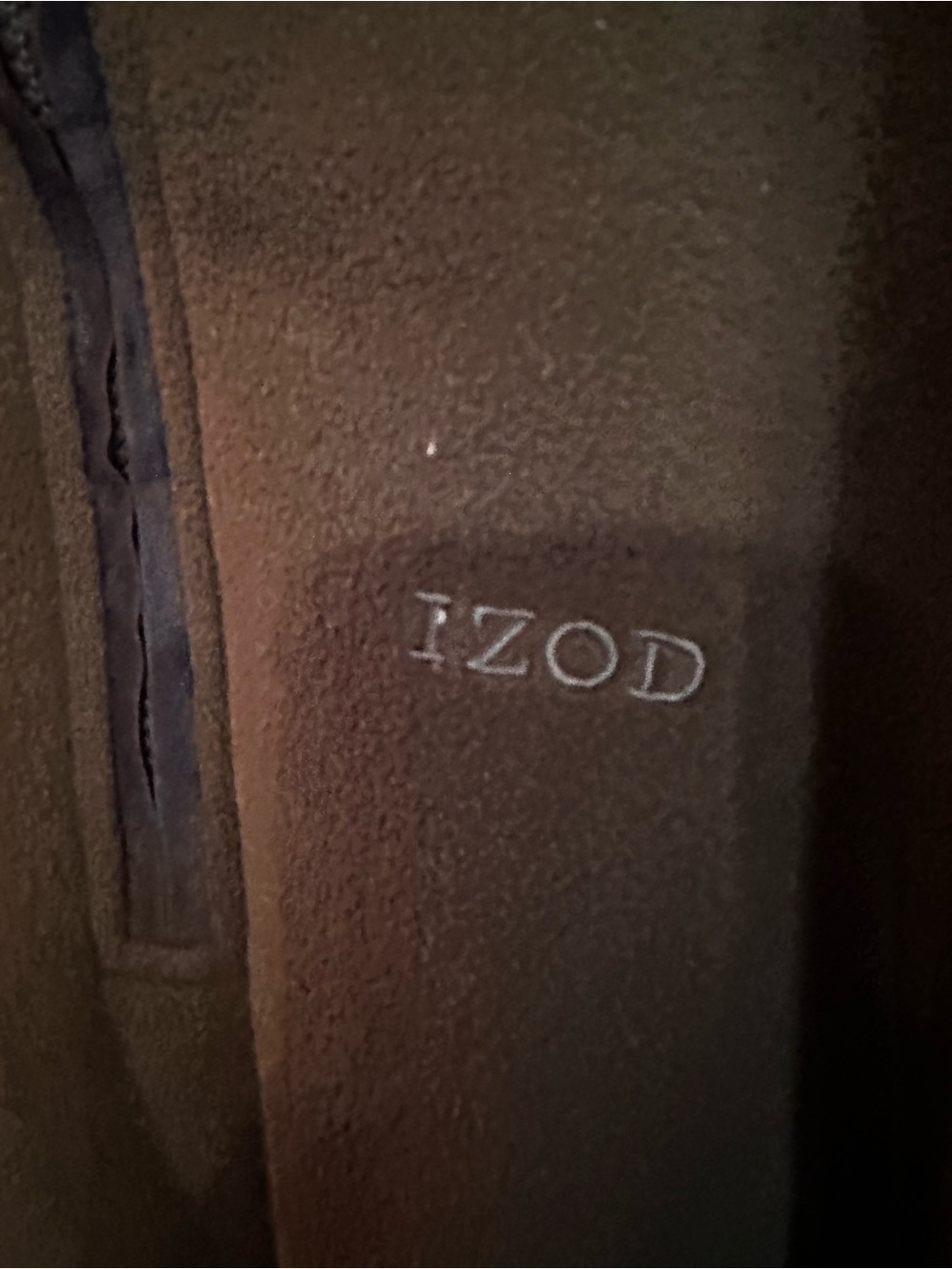 Izod Dark Olive Green Fleece Half Zip Pullover Outerwear - Picture 4 of 10